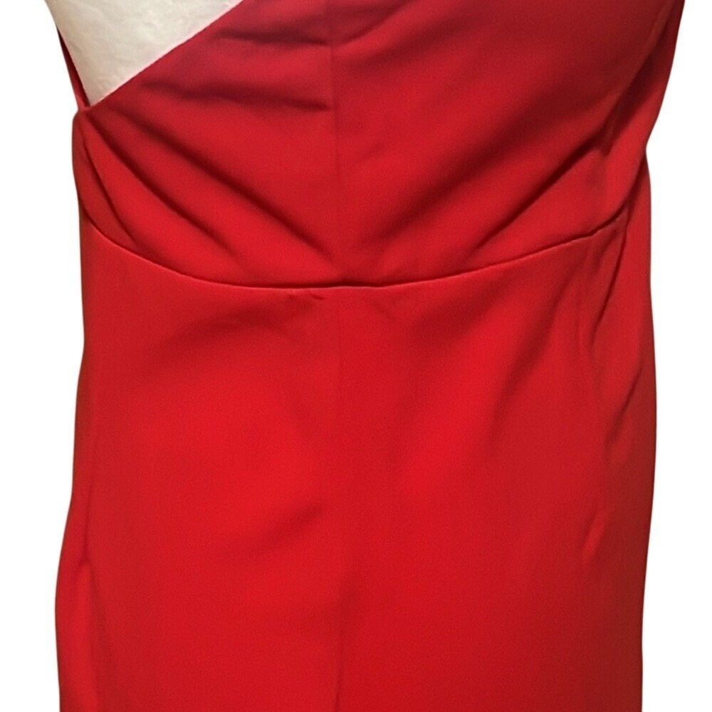 Hello Molly women's dress party midi formal asymetrical 1 shoulder slit L 12 NWT - Picture 3 of 13